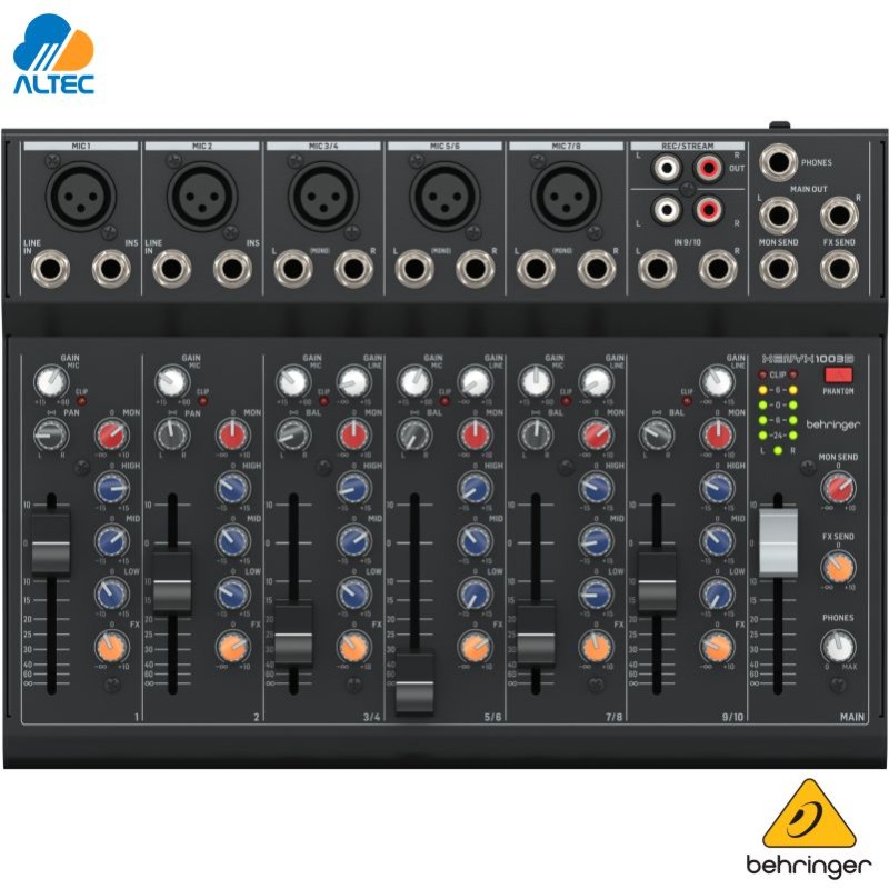 Behringer XENYX 1003B - mezcladora de 10 entradas y 5 preamplificadores, ecualizador, batería opcional