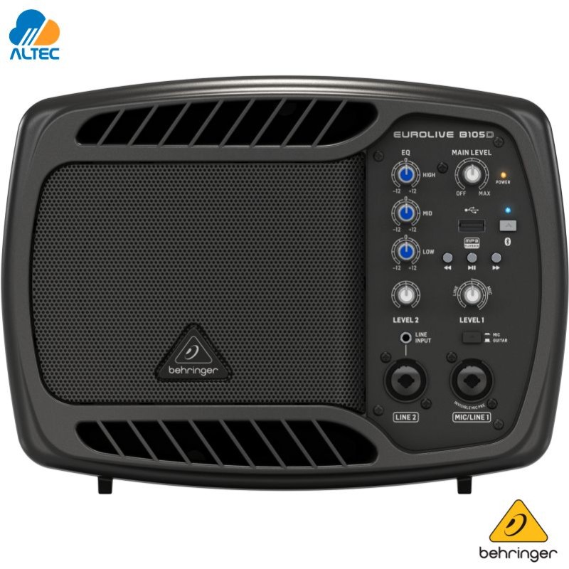 Behringer B105D - 50W RMS, 5 pulgadas, mezclador 3 canales, USB MP3 y bluetooth