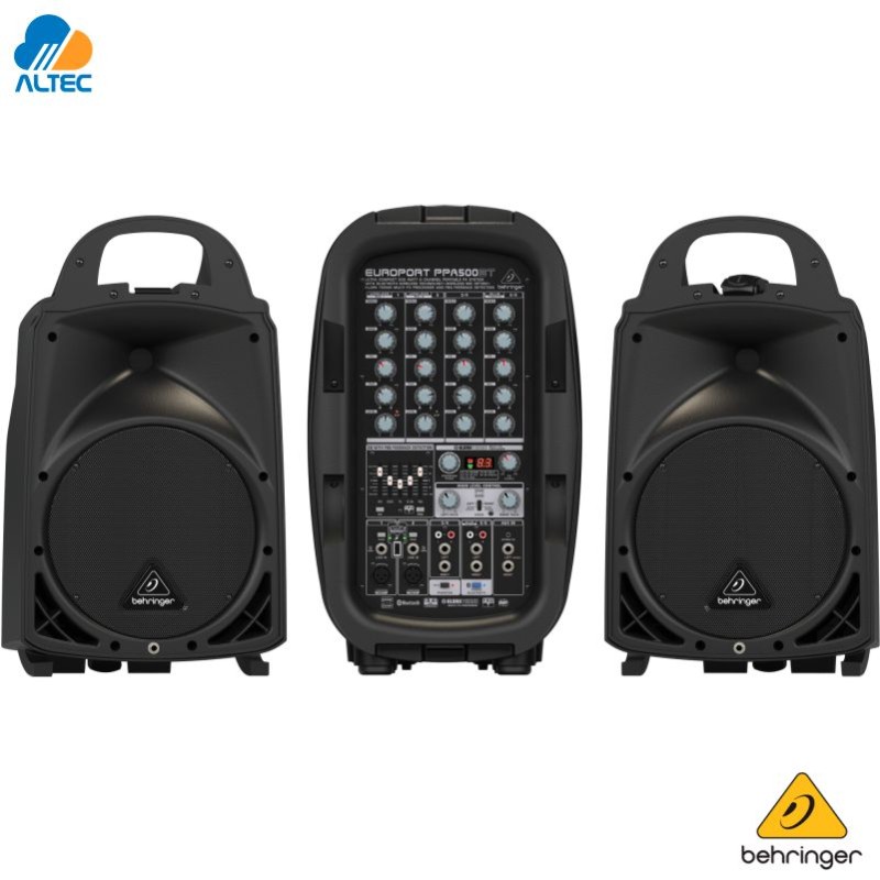 Behringer PPA500BT - 500W RMS (250W por canal) 8 pulgadas, mezclador 6 canales y bluetooth