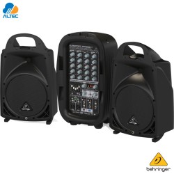 Behringer PPA500BT - 500W RMS (250W por canal) 8 pulgadas, mezclador 6 canales y bluetooth