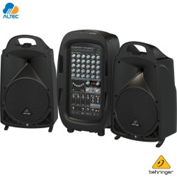 Behringer PPA2000BT - 2000W RMS (1000W por canal) 10 pulgadas, mezclador 8 canales y bluetooth