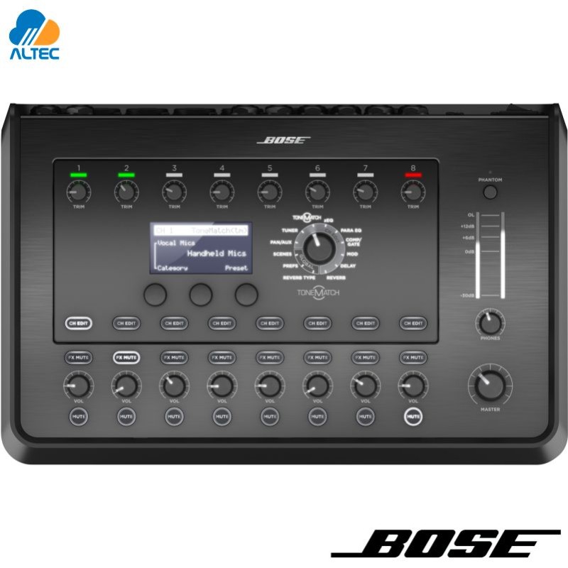 BOSE T8S TONEMATCH MIXER - mezclador de 8 canales XLR con efectos e interfaz de audio USB