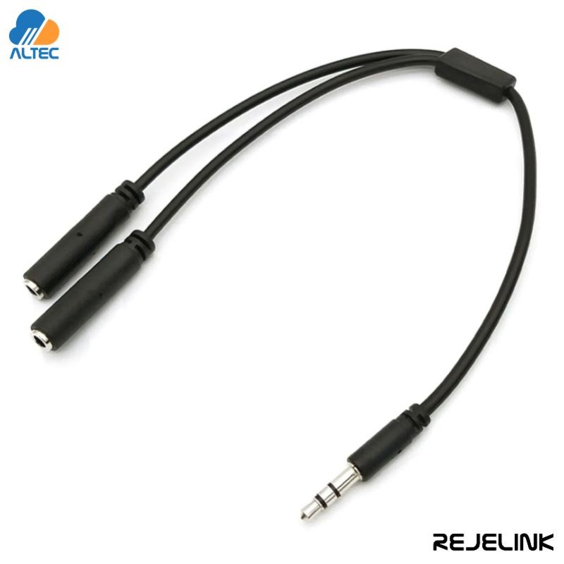 Rejelink W-3506-30CM - cable audio splitter 3.5mm conversor salida 1 audifono a 2 audifonos
