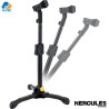 Hercules MS300B - pedestal soporte de micrófono recto de perfil bajo con clip de micrófono ez