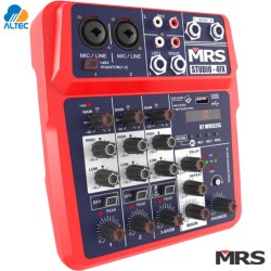 MRS STUDIO 4FX - mezcladora de 4 entradas, 2 entradas XLR, interfaz de audio USB, Bluetooth
