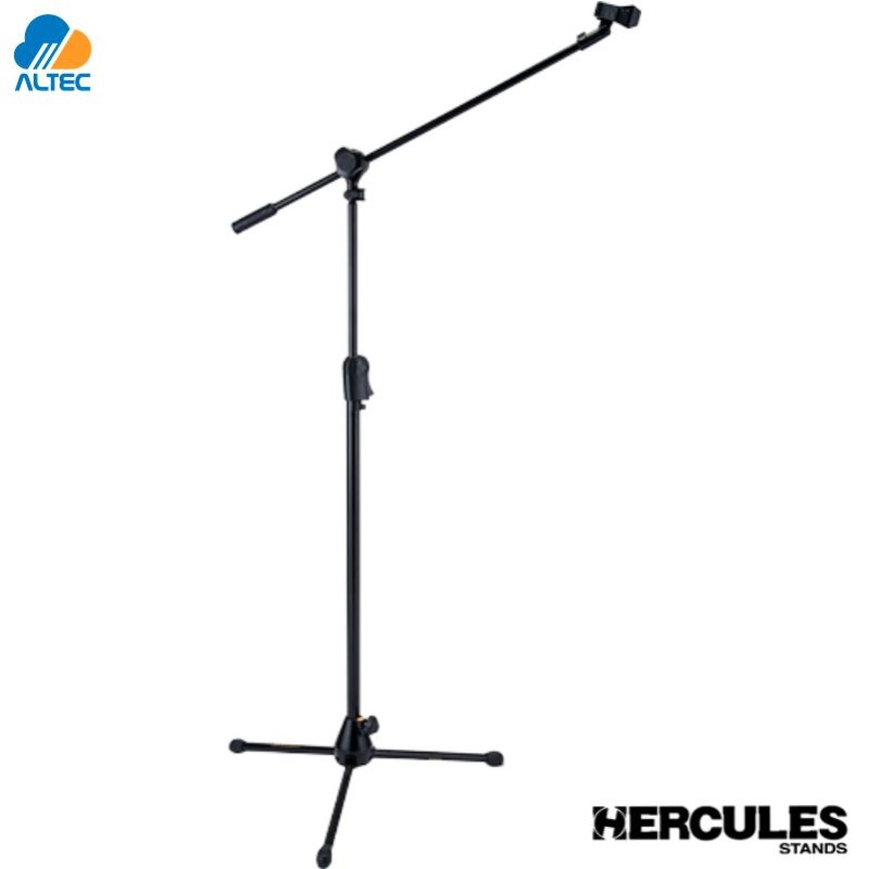 Hercules MS532B - pedestal soporte de micrófono ez clutch con brazo 2 en 1 y clip ez