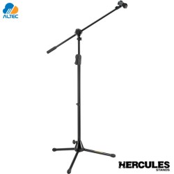 Hercules MS532B - pedestal soporte de micrófono ez clutch con brazo 2 en 1 y clip ez