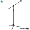 Hercules MS532B - pedestal soporte de micrófono ez clutch con brazo 2 en 1 y clip ez