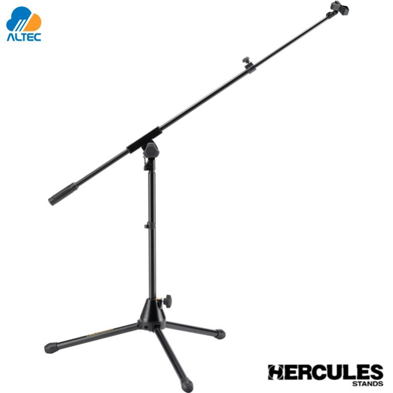 Hercules MS540B - pedestal soporte de micrófono de trípode de perfil bajo con brazo y clip de micrófono