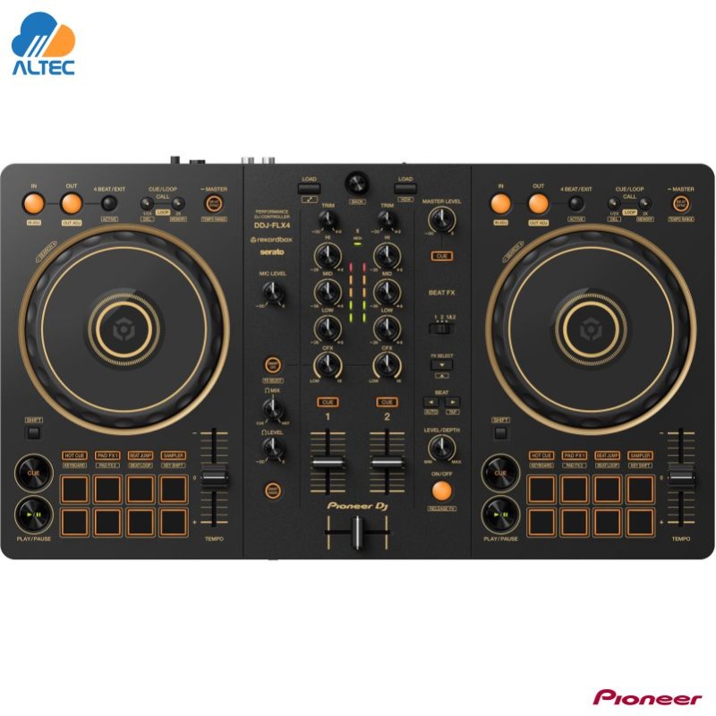 Pioneer dj DDJ-FLX4-N - controlador dj de 2 canales para rekordbox y serato - color dorado
