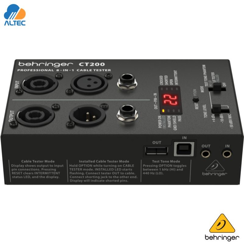 Behringer CT200 - probador de cables de audio 8 en 1