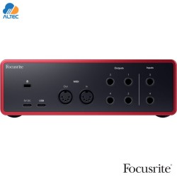 Focusrite Scarlett 4i4 4ta Gen Interfaz USB-C 4x4 con MIDI y Loopback