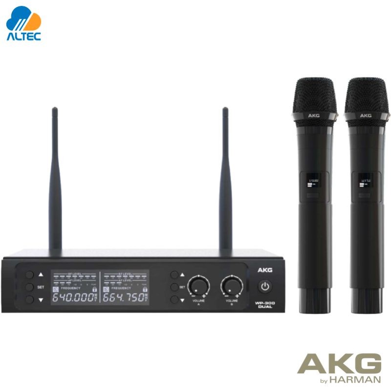 AKG WP300 DUAL – Micrófonos inalámbricos dobles UHF
