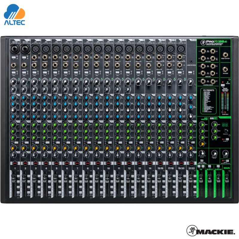 Mackie ProFX22v3 - Mezcladora Analógica USB de 22 Canales