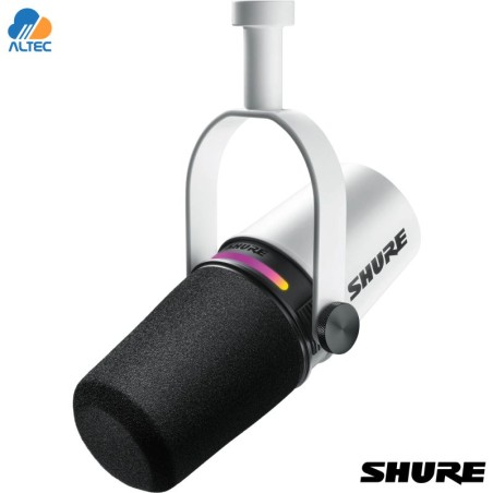 Shure MV7+-W - Micrófono USB/XLR Podcast Blanco