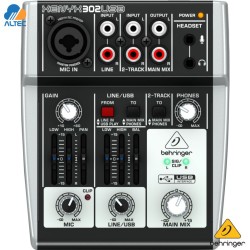Behringer XENYX 302USB - mezclador de 5 entradas y 1 preamplificadores de micrófono e interfaz de audio USB