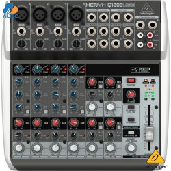 Behringer XENYX Q1202USB - mezclador de 12 entradas, 4 preamplificadores de micrófono, ecualizador e interfaz de audio USB