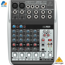 Behringer XENYX Q802USB - mezclador de 8 entradas, 2 preamplificadores de micrófono, ecualizador e interfaz de audio USB