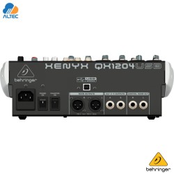 Behringer XENYX QX1204USB - mezclador de 12 entradas, 4 preamplificadores de micrófono, ecualizador, interfaz de audio y efectos