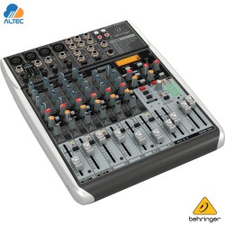 Behringer XENYX QX1204USB - mezclador de 12 entradas, 4 preamplificadores de micrófono, ecualizador, interfaz de audio y efectos