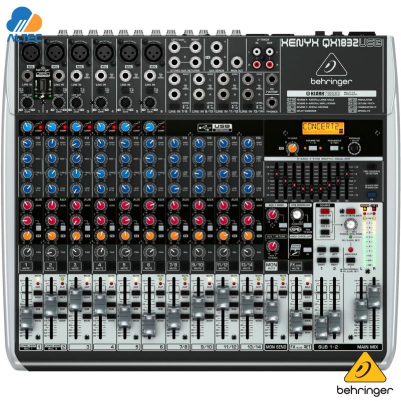 Behringer QX1832USB consola USB 18 canales con efectos