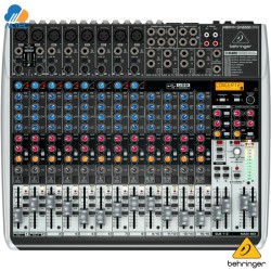 Behringer XENYX QX2222USB - mezclador de 22 entradas, 8 preamplificadores de micrófono, ecualizador, interfaz de audio y efectos