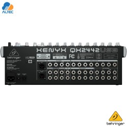 Behringer XENYX QX2442USB - mezclador de 24 entradas, 10 preamplificadores de micrófono, ecualizador, interfaz audio y efectos