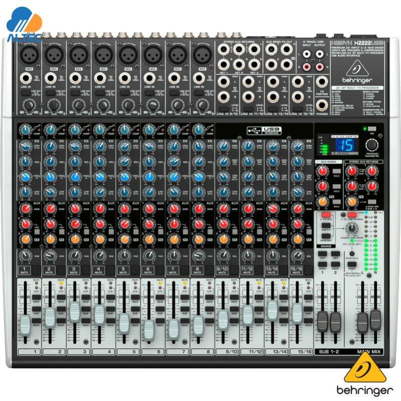 Consola Behringer X2222USB mezcladora 22 canales USB