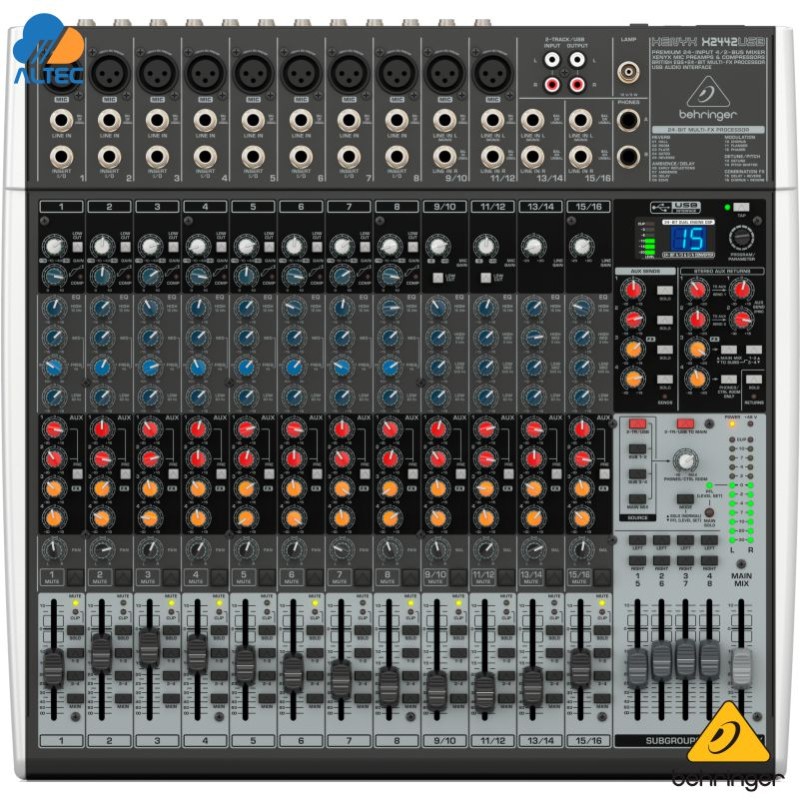 Consola Behringer X2442USB mezcladora 24 canales USB
