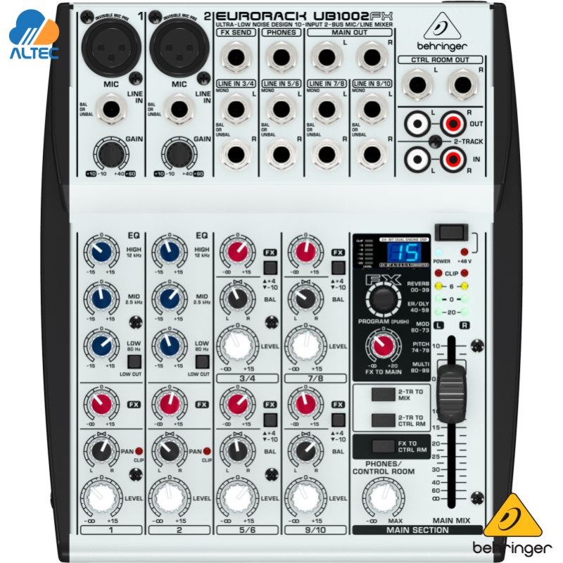 Consola Behringer UB1002FX mezcladora 10 canales con FX