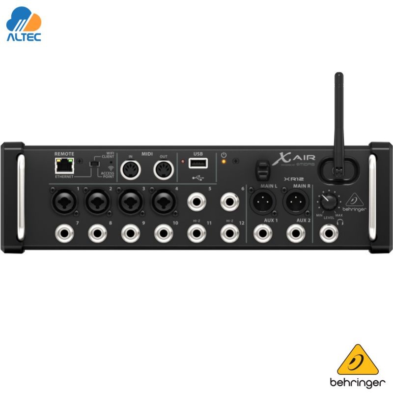 Behringer XAIR XR12 - mezcladora digital de 12 entradas, 4 preamplificadores XLR, Wifi y grabador estereo USB