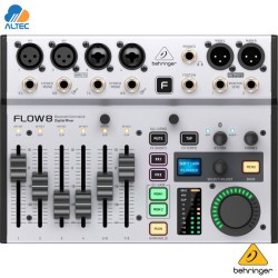 Behringer FLOW8 - mezcladora digital de 8 entradas, 4 entradas XLR, Bluetooth, efectos e interfaz de audio USB