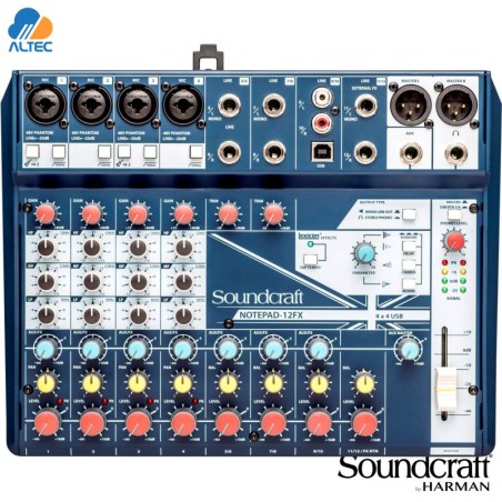 Soundcraft Notepad-12FX Mixer USB con Efectos Lexicon y 12 Canales