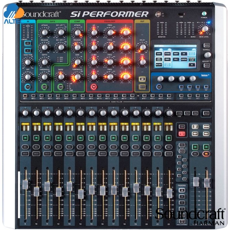 Soundcraft SI PERFORMER 1 - mezcladora de 16 entradas expandible a 80, 16 entradas XLR, efectos