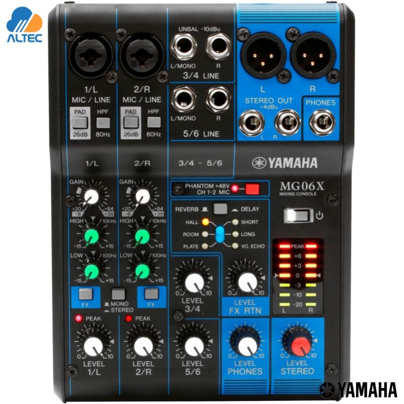 Yamaha MG06X - mezcladora de 6 entradas, 2 entradas XLR, efectos