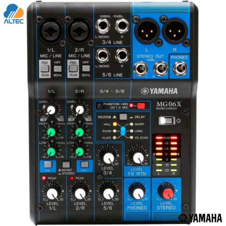 Yamaha MG06X - mezcladora de 6 entradas, 2 entradas XLR, efectos