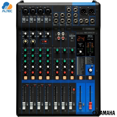 Yamaha MG10XUF - mezcladora de 10 entradas, 4 entradas XLR, efectos, interfaz de audio USB, faders