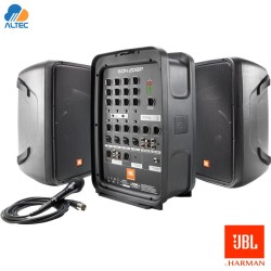 JBL EON208P - 300W RMS sistema Todo-en-Uno 2 parlantes de 8 pulgadas, mezcladora 8 canales, micrófono y  bluetooth