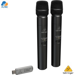 Behringer ULM202USB - sistema inalámbrico digital de 2 micrófonos de 2.4GHZ con receptor USB