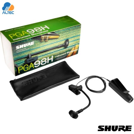 Shure PGA98H-XLR - micrófono de condensador cardioide con pinza para instrumento