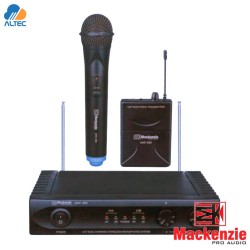 Mackenzie UHF-350 - sistema inalámbrico dual para voz con tres micrófonos de mano, solapa y vincha