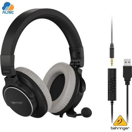 Behringer BH470U - audífonos estéreo premium con micrófono desmontable y cable USB