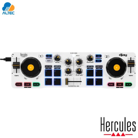 Hercules MIX - controlador dj de 2 decks para usarlo en Android, iOS, Windows® y macOS con djay de Algoriddim