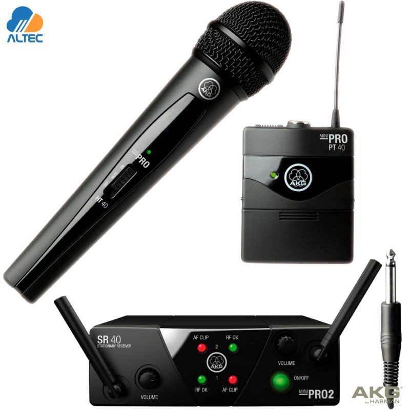 Sistema Micrófono Inalámbrico AKG WMS40 Mini 2 MIX Dual Set Vocalistas  Instrumentos Banda ISM2/3