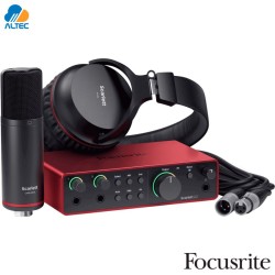 Focusrite SCARLETT 2i2 STUDIO 4GEN - paquete de grabacion con interfaz de audio 2x2 USB