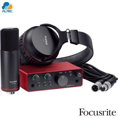 Focusrite Scarlett Solo Studio 4ta Gen Pack USB con Mic y Audífonos