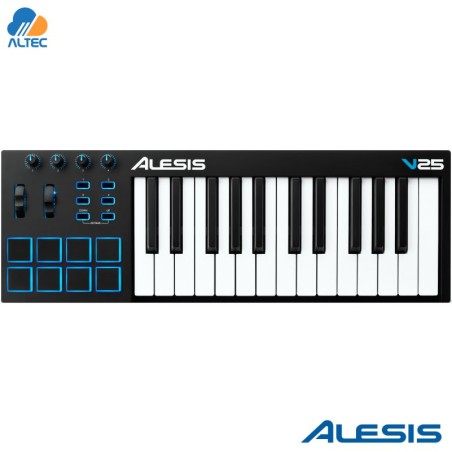 Alesis V25 - Controlador MIDI USB de 25 teclas con pads y knobs