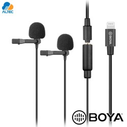 Boya BY-M2D - microfono dual de solapa para dispositivos iOS