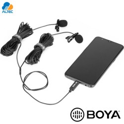 Boya BY-M3D - microfono dual de solapa dual para celulares, laptops