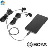 Boya BY-M3D - microfono dual de solapa dual para celulares, laptops